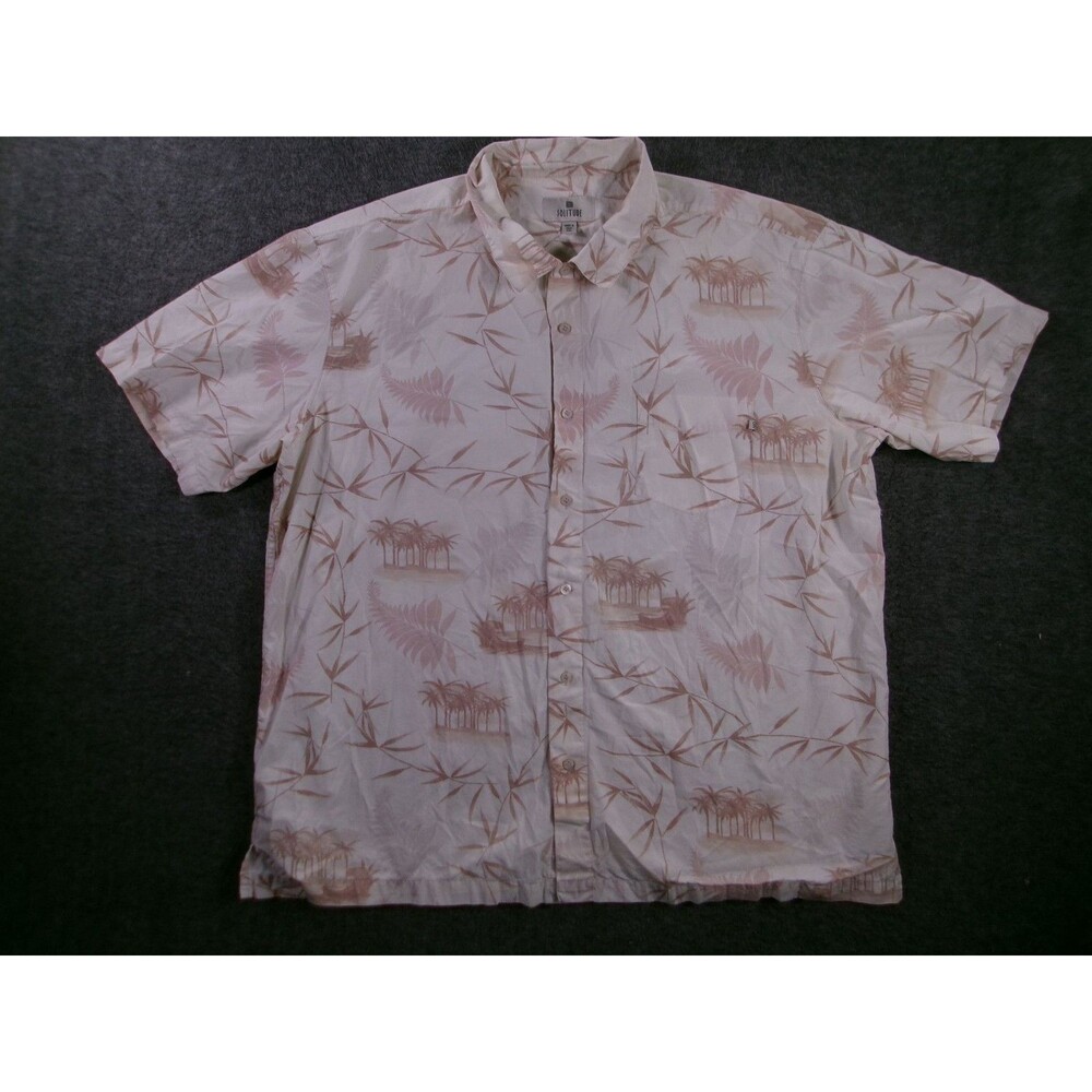 Solitude Shirt Mens XXL Hawaiian Short Sleeve Button Up Tropical Floral Cruise